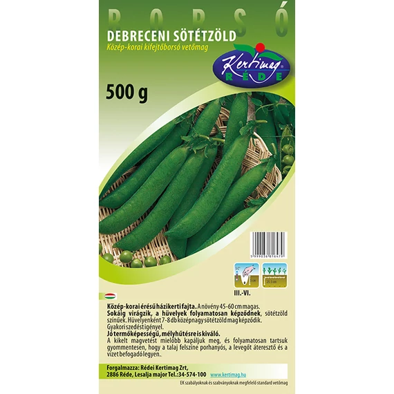 Debreceni Sötétzöld borsó 500g Közép-korai kifejtő  Réde 