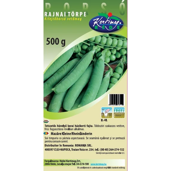 Rajnai törpe kifejtőborsó 500g Korai érésű  / Réde 