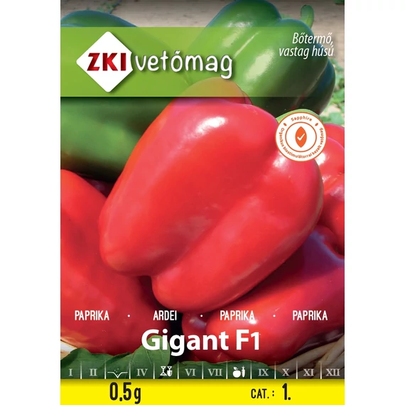 Paprika vetőmag  0.5 g Gigant F1  1 kat. ZKI 