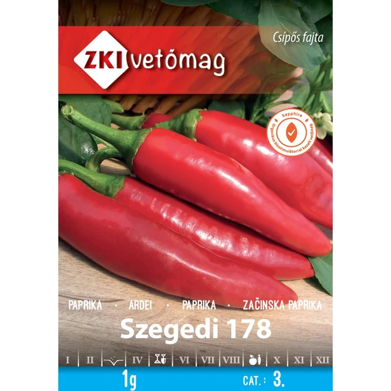 Paprika vetőmag  1 g Szegedi 178  3 kat. ZKI 