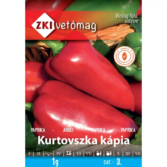 Paprika vetőmag  1 g Kurtovszka kápia  3 kat. ZKI 