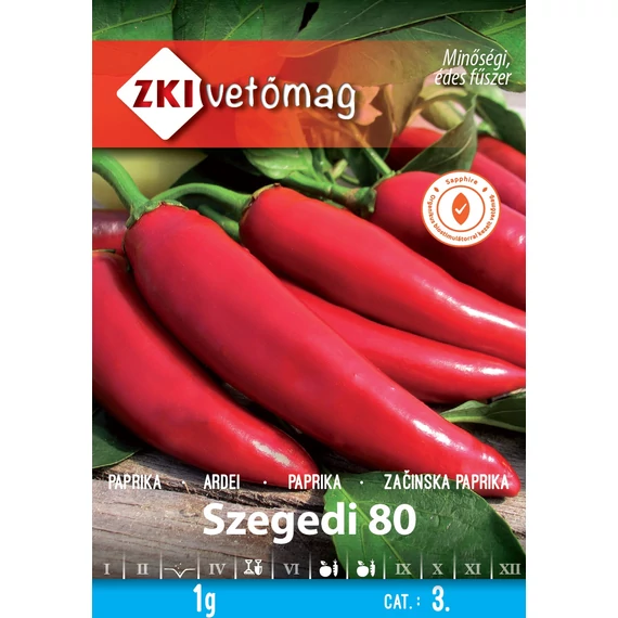 Paprika vetőmag  1 g Szegedi 80  3 kat. ZKI 