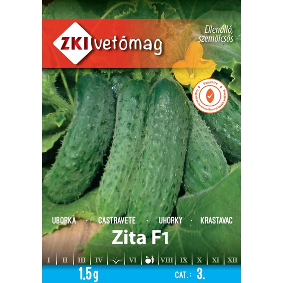 Uborka vetőmag  1,5 g Zita F1  3 kat. ZKI 
