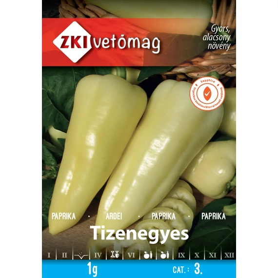 Paprika vetőmag  1 g Tizenegyes  3 kat.  ZKI 