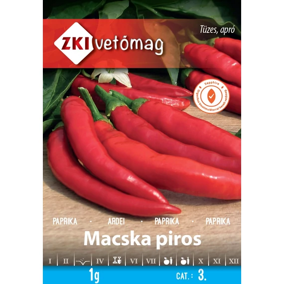 Paprika vetőmag 1 g Macska piros  3 Kat.  ZKI 