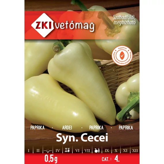 Paprika vetőmag  0.5 g Syn. Cecei 4 kat. ZKI 