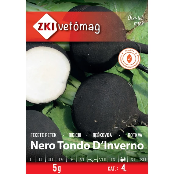 Fekete retek vetőmag  5 g Nero Tondo D'lnverno  4 kat. ZKI 