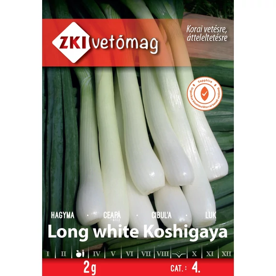 Hagyma vetőmag  2 g Long white koshigaya  4 kat. ZKI 