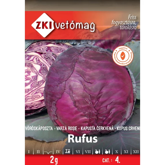 Vöröskáposzta vetőmag  2 g Rufus  4 kat. ZKI 