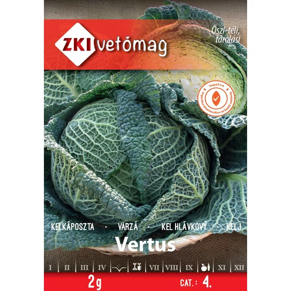Kelkáposzta vetőmag  2 g Vertus  4 kat. ZKI 