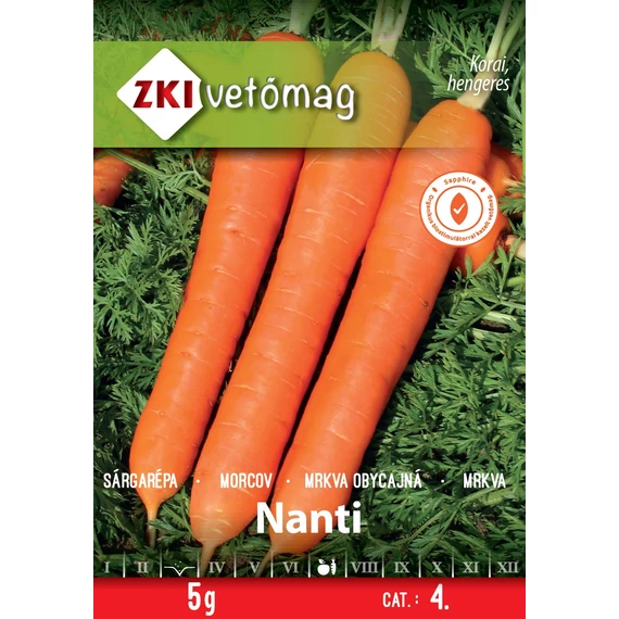 Sárgarépa vetőmag  5 g Nanti  4 kat. ZKI 