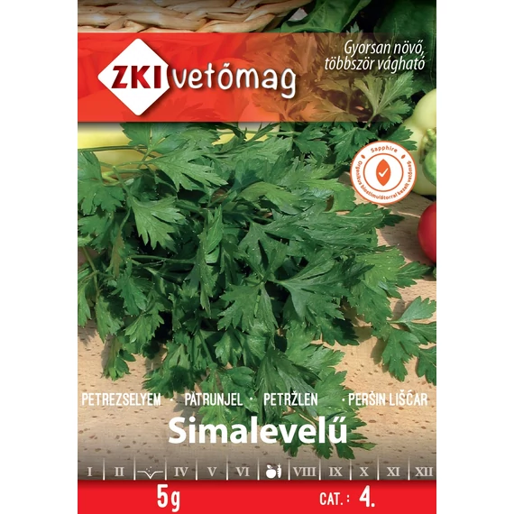 Petrezselyem vetőmag  5 g Simalevelű  4 kat. ZKI 