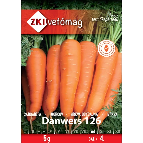 Sárgarépa vetőmag  5 g Danwers 126  4 kat. ZKI 
