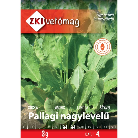 Sóska vetőmag  3 g Pallagi nagylevelű  4 kat. ZKI 