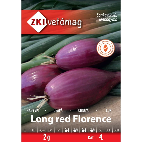 Hagyma vetőmag  2 g Long red Florence  4 kat. ZKI 