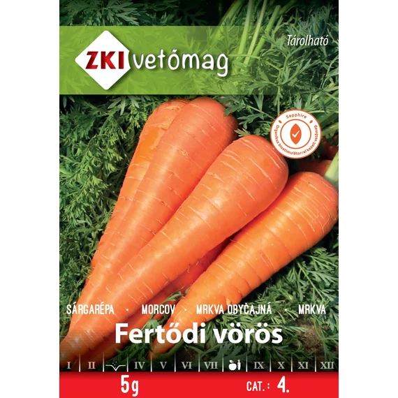 Sárgarépa vetőmag  5 g Fertődi vörös  4 kat. ZKI 