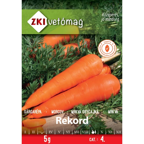 Sárgarépa vetőmag  5 g Rekord  4 kat. ZKI 