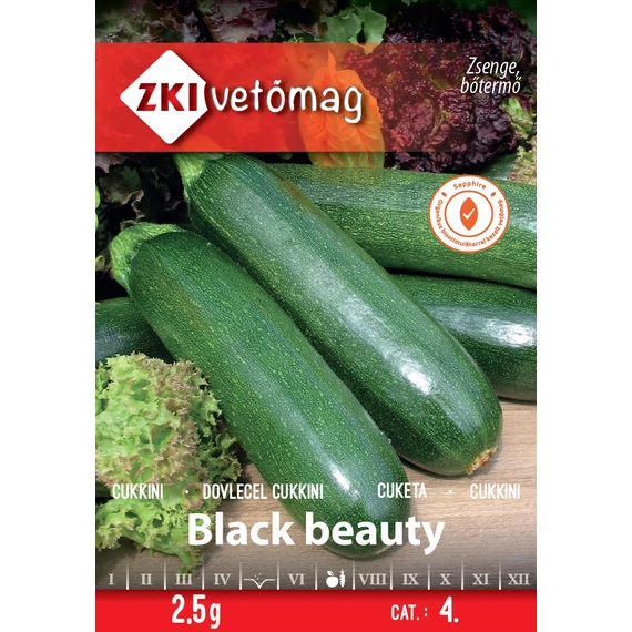Cukkini vetőmag  2,5 g Black beauty  4 kat. ZKI 