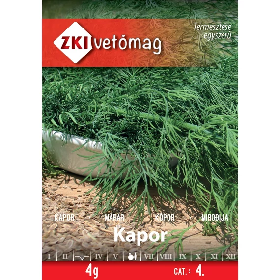 Kapor vetőmag 4 g 4 Kat.  ZKI 