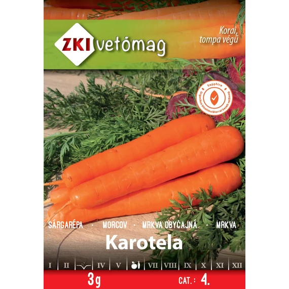 Sárgarépa vetőmag 3 g Karotela  4 Kat.  ZKI 