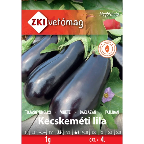 Tojásgyümölcs vetőmag 1 g Kecskeméti lila 4. Kat. 