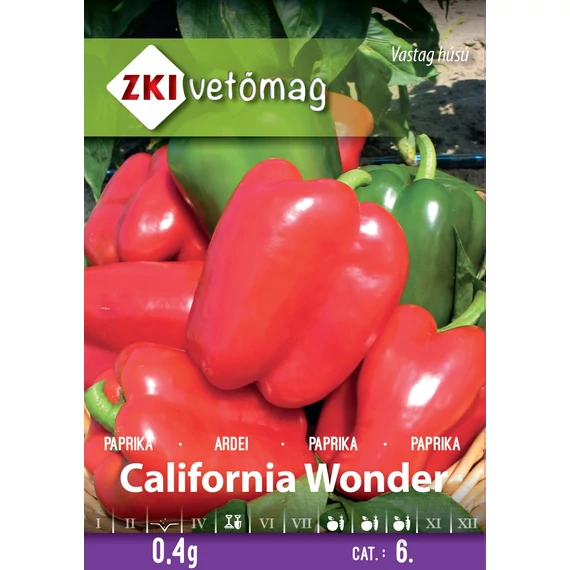 Paprika vetőmag 0,4 g California Wonder  4 kat. ZKI 