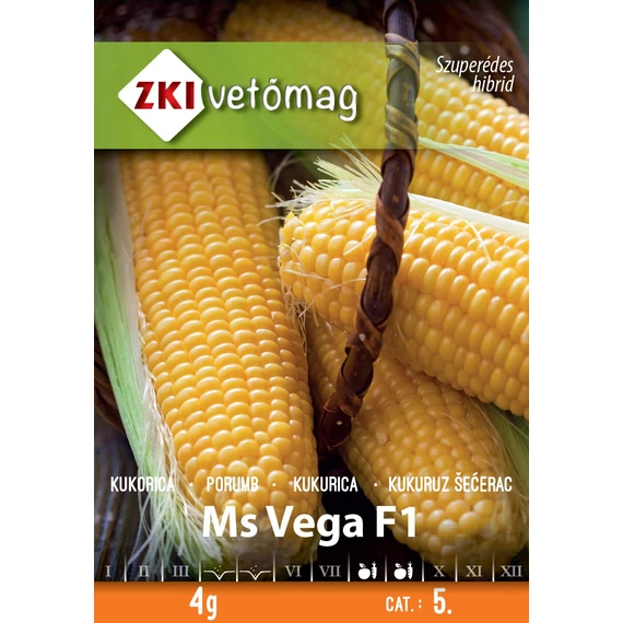 Csemegekukorica vetőmag 4 g Ms Vega F1 5 kat ZKI 