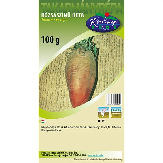 Takarmányrépa vetőmag 50g Rózsaszínű Béta  Réda 