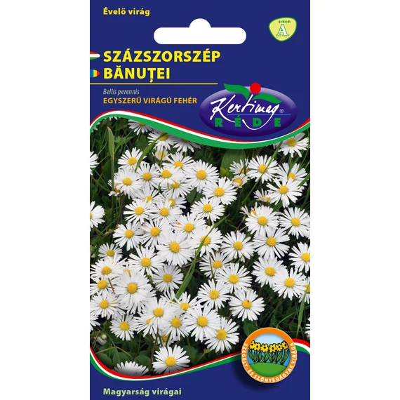 Százszorszép vetőmag  1/4 g Egyszerű virágú fehér  A kat. 